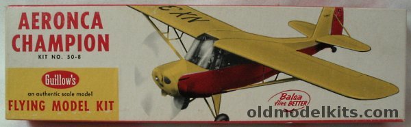 Guillows Aeronca Champion - 20 inch Wingspan Rubber Powered Balsa Wood Kit, 50-8 plastic model kit